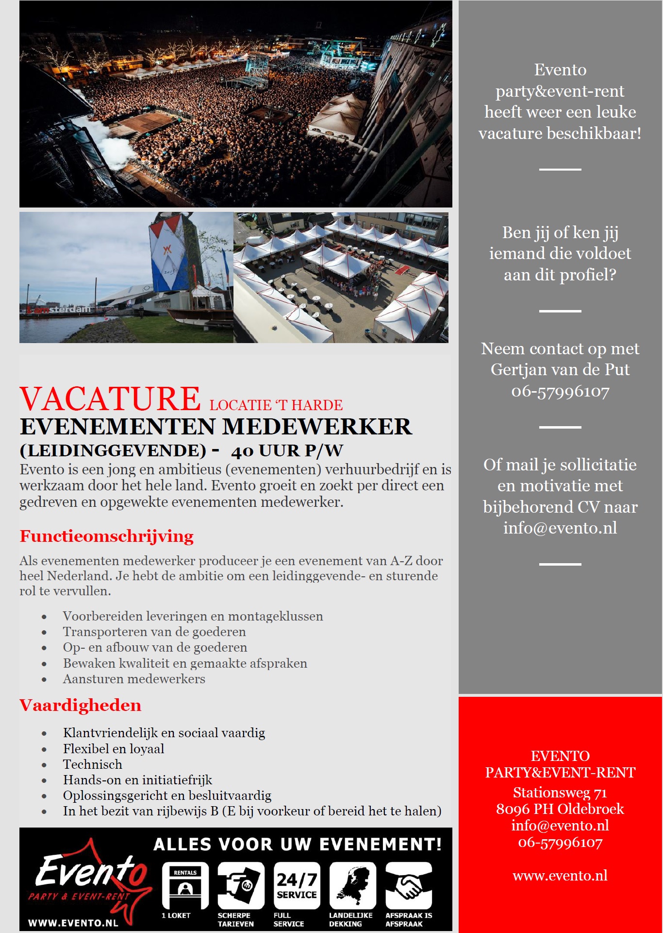 medewerker evenementenorganisatie vacature