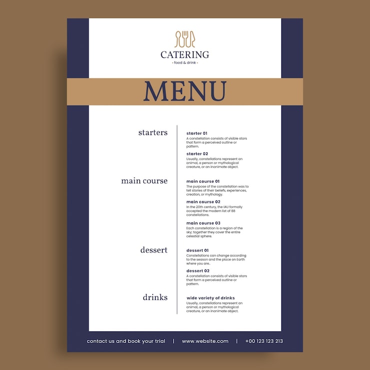 quality catering menu